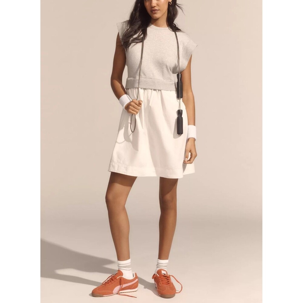 By Anthropologie Daily Practice Gardenia Babydoll Mini Dress Pullover S 289006